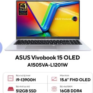 Laptop Asus Vivobook 15 OLED A1505VA-L1201W (Intel Core i9-13900H | 16GB | 512GB | Intel Iris Xe | 15.6 inch FHD | Win 11 | Bạc)