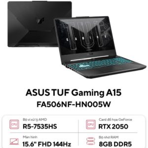 Laptop ASUS TUF Gaming A15 FA506NF HN005W (AMD Ryzen 5 7535HS |RTX 2050 4GB | 8GB | 512GB | 15.6 inch FHD 144Hz | Win 11 | Đen)