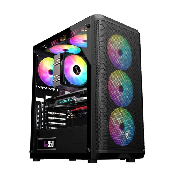 Vỏ Case VITRA SAPHIRA AX10 BLACK KÈM 3FAN RGB (EATX)