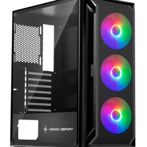Vỏ Case KENOO ESPORT AF302 - 3F - Mầu Đen (ATX/ 3 Fan RGB)