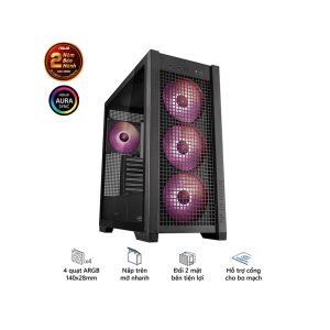 VỎ CASE ASUS TUF GAMING GT302 ARGB BLACK (EATX,4 FAN 140 ARGB,MÀU ĐEN)