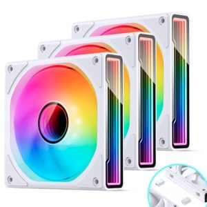 Bộ 3 Quạt JONSBO ZK-120W (3 IN 1) WHITE REVERSE infinity ( Ghép Nối Không Dây)