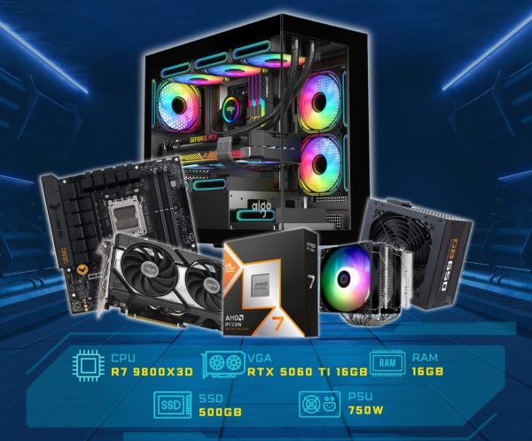 PC GAMING PRO - PCAP AMD R7 9800X3D - RTX 5060Ti 16GB
